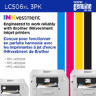 Brother - LC504 Cartouches d’encre cyan, magenta, jaune authentiques à haut rendement-Compatible avec l’Abonnement encre et toner Refresh. Les imprimantes compatibles avec les cartouches d’encre de la série LC506 sont admissibles à l’abonnement. Recevez des cartouches d’encre authentiques avant même d’en manquer. Visitez brother.ca/refresh.