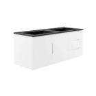 Modway - Vitality Double évier 48" Vanette de salle de bain - Blanc Noir-Vanité de salle de bain moderne