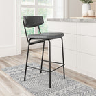 Zuo - Charon Tabouret de comptoir - Noir vintage - Ensemble de 2-Dimensions: 22,4 po L x 18,5 po L x 36,2 po H