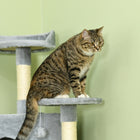 PawHut - grand arbre à chat 79 po avec poteaux à griffer, hamac - gris clair-Couleur : gris clair 