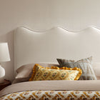 Modway - Athena Velours de performance résistant aux taches Tête de lit King Size, Albâtre-Cadre en mélange de bois