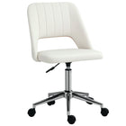 Vinsetto - Chaise de bureau pivotante sans accoudoirs - blanc crème-Design simple avec rembourrage épais pour un confort accru