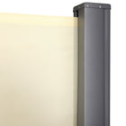 Outsunny - Store latéral rétractable 118 po x 71 po avec résistance aux rayons UV et au vent - blanc crème-Fonction de réenroulement automatique, facilement déployée avec la poignée
