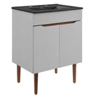 Modway - Harvest 24" Vanette de salle de bain - Gris Noir-Assemblée requise