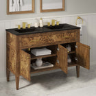 Modway - Elysian 48" Meuble de salle de bain à double lavabo - Noir brun-Charnières de cuisine dissimulées