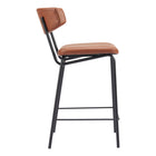 Zuo - Charon Tabouret de comptoir - Vintage Brun - Ensemble de 2-Garantie limitée de 3 ans