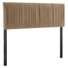 Modway - Eloise Velours de performance résistant aux taches Tête de lit King, Taupe-Tête de lit King Size