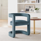 Modway - Winslow Tonneau Performance Velvet Chaise à manger - Cadet Blue-Tissu de velours Performance