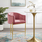 Modway - Savour Touffe Tabouret de comptoir - Rose poussiéreuse-Velours de performance résistant aux taches