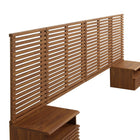 Modway - Render Ensemble 8 pièces : Tête de lit King murale et tables de chevet modernes - Noyer-Tiroir spacieux à glissement complet