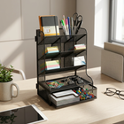 ShoppingAll - Organisateur de bureau Mesh avec 9 compartiments-Patins en caoutchouc antidérapants qui protègent le bureau et évitent le glissement