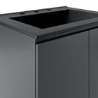 Modway - Bryn Support mural de 24" Vanette de salle de bain - Gris Noir-Assemblée requise