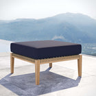 Modway - Clearwater Terrasse extérieure Bois de teck Ottoman in Marine grise-Base en bois de teck haut de gamme Grade A