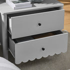 Modway - Emmeline À 2 tiroirs festonnés Table de chevet, Gris clair-Assemblée requise