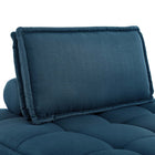 Modway - Saunter Touffe Tissu Chaise sans accoudoir - Azure-Pieds en caoutchouc en forme de L