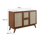 Modway - Soma 48" Vanité de salle de bain à un seul lavabo - Blanc noyer-Étagères ajustables