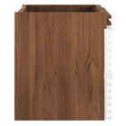 Modway - Render Support mural de 24" Armoire de toilette de salle de bain (lavabo non inclus) - Noyer blanc-Tiroirs à extension complète