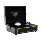 Victrola - Journey Glow - Tourne-disque portatif éclairé style valise - Noir-Les haut-parleurs stéréo améliorés avec évent de basses intégré produisent des basses plus profondes et une expérience d’écoute plus dynamique