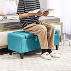 HOMCOM - Banc de rangement avec pouf à dessus rabattable - vert-Les pieds en hévéa garantissent sa durabilité 