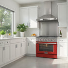 Kucht - 36 po Série KDF Cuisinière Pro Style au gaz propane - Acier inoxydable/Rouge-Allumage électronique avec rallumage automatique pour une sécurité accrue et un contrôle fiable de la flamme, réduisant les risques de fuite de gaz