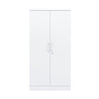 Ceha - Armoire de rangement métallique BDM-180 avec étagères réglables - Blanc-Portes à large ouverture de 270° pour un accès facile au contenu