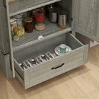 HOMCOM - Armoire de garde-manger style ferme - gris clair vieilli-Les panneaux de particules et MDF avec placage offrent durabilité et style 