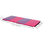 Soozier - Tapis De Gymnastique Pliant 4 pi L x 10 pi L x 2 po P, Tapis D’Exercice Avec Poignées De Transport, Étirement-Surface en cuir PU non absorbant, ignifuge, résistante aux perforations et à la moisissure    