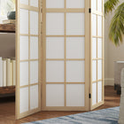 HOMCOM - Paravent autoportant 3 panneaux pour chambre - naturel et blanc-Dimensions totales : 47,2 po l x 66,9 po H x 0,7 po P (120 x 170 x 1,7 cm)  
