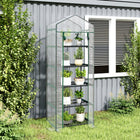 Outsunny serre mini à 5 niveaux, transparent- Grande porte enroulable zippée pour assurer une bonne ventilation et gérer facilement les plantes  
