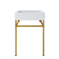 Modway - Redeem Acier inoxydable doré fixé au mur de 24" Vanette de salle de bain - Or Blanc-Vanité de salle de bain contemporaine
