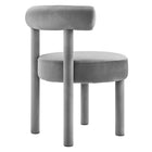 Modway - Toulouse Performance Velvet Chaise à manger - Gris-Limite de poids : 330 lbs.