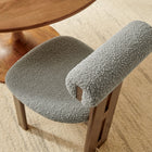 Modway - Torian Tissu Boucle Chaise à manger - Noyer gris clair - Ensemble de 2-Sièges en tissu boucle