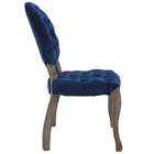 Modway - Exhibit Restauration vintage française Performance Velvet Fauteuil d’appoint - Marine-Tissu résistant aux taches durable