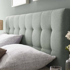 Modway - Lily Tissu rembourré Tête de lit Queen, Gris-Rembourrage en polyester fin
