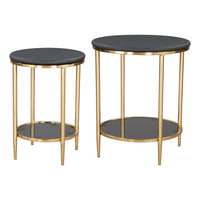 Zuo - Koper Table basse - Noir - Ensemble de 2-Marbre naturel au style luxueux et intemporel