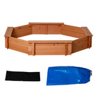 Outsunny - Bac à sable octogonal d'extérieur pour enfants avec couvercle et siège - 55" x 55" - Rouge-Équipé de sièges larges, permettant aux enfants d'avoir un endroit où s'asseoir 