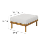 Modway - Wren Terrasse extérieure Bois de teck Ottoman in Voile naturelle-Tissu étanche au soleil haut de gamme