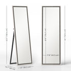 HOMCOM - Miroir pleine longueur sur pied à poser contre le mur - 21 po l x 64 po H - gris-Film anti-éclats à l’arrière pour plus de sécurité 