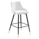 Modway - Adorn Performance Velvet Tabouret de bar - Blanc - Ensemble de 2-Jambes noires effilées