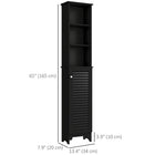 HOMCOM - Armoire colonne de salle de bain haute avec étagères ajustables - noir-6 compartiments pour maximiser l’espace de rangement 