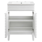 Modway - Render 24" Vanette de salle de bain - Blanc blanc-Portes doubles à fermeture douce
