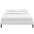 Modway - Sharon Vinyle Cadre de lit queen avec pieds carrés effilés, Blanc-Glissements au pied sans marquer