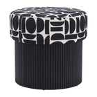 Zuo - Boto Pouf de rangement - Noir/Blanc-Bois de pin peint avec finition naturelle raffinée