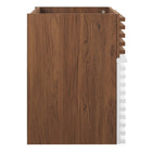 Modway - Render Fixation murale de 18" Armoire de toilette de salle de bain (lavabo non inclus) - Noyer blanc-Tiroir à extension complète