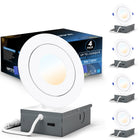 Impotek - Luminaire encastré orientable DEL 4 po 9W 5CCT gradable – Paquet de 4-Sélection polyvalente de la température de couleur - Élevez l’ambiance de votre pièce avec notre fonctionnalité avancée 5 CCT, vous permettant de choisir la température de lumière parfaite pour n’importe quel cadre. Changez facilement entre les options 2700K, 3000K, 3500K, 4000K et 5000K avec un simple basculement sur la boîte de jonction, adaptant l’atmosphère lumineuse à votre humeur ou à votre décor en toute simplicité