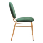 Zuo - Odessa Chaise de salle à manger - Vert/Or - Ensemble de 2-Garantie limitée de 3 ans