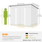 Outsunny - Abri de jardin 9 pi x 6,5 pi avec puits de lumière - gris foncé-Grâce aux doubles portes coulissantes, vous accédez facilement à vos affaires
