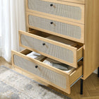 Modway - Chaucer 5 tiroirs Poitrine, Chêne-Construction durable en panneaux de particules