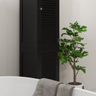HOMCOM - Armoire de salle de bain haute avec étagères et portes - noir-Les patins antidérapants empêchent les rayures sur le sol 