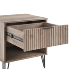 Manhattan Comfort - Table de nuit moderne DUMBO 20,07" à 1 tiroir - Gris rustique-Pieds évasés en métal doré élégants ajoutant une touche de design mode et de durabilité